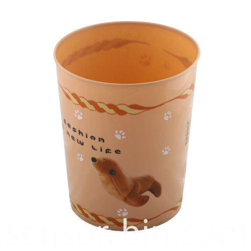 Open Top Fashion Cartoon Printing Living Room Trash Bin (FF-5223)